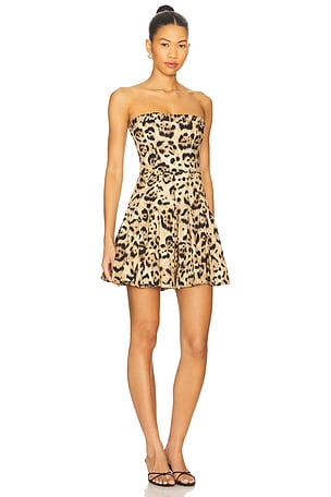 Agua by Agua Bendita Caudal Jaguar Dress in Tan. Size XS. Also