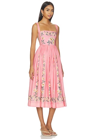 Agua by Agua Bendita Mielero Midi Dress in Pink