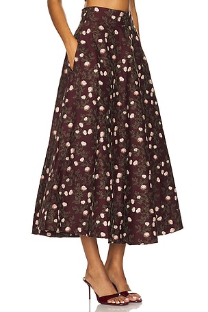 Agua by Agua Bendita Bergamota Colibri Skirt in Burgundy