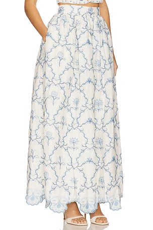 Agua by Agua Bendita Tangelo Maxi Skirt in Ivory