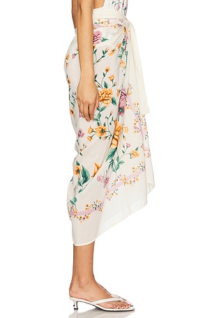 Agua by Agua Bendita Lavanda Skirt in White