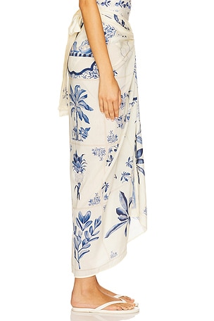 Agua by Agua Bendita Lavanda Midi Pareo in Blue,Beige