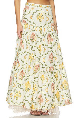Agua by Agua Bendita Anis Skirt in Ivory,Yellow. Size XS. Also