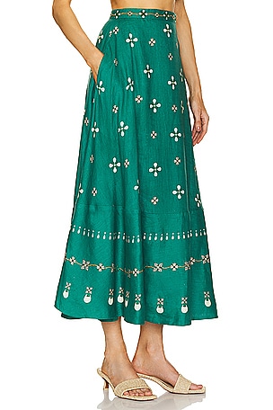 Agua by Agua Bendita Belmar Esmeralda Skirt in Green