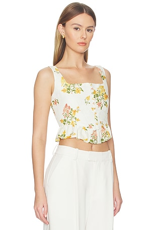Agua by Agua Bendita Eslabon Top in Ivory,Yellow
