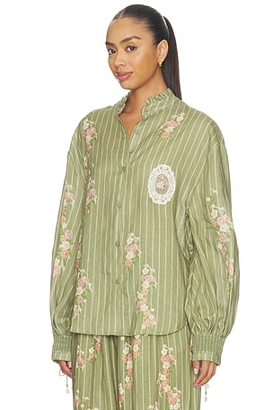 Agua by agua bendita camisa de botones abada en color verde