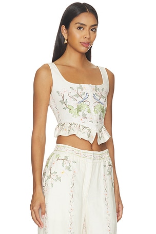 Agua by Agua Bendita Eslabon Anhelo Top in Cream