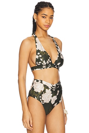 Agua by Agua Bendita Marimar Bikini Top in Dark Green