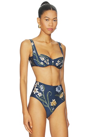 Agua by Agua Bendita Zucchini Laguna Bikini Top in Navy