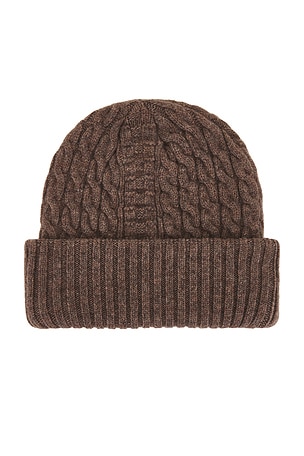 Autumn Headwear Cable Knit Beanie in Taupe