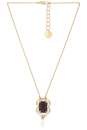 Small Square Pendant With Drop Necklace Anton Heunis
