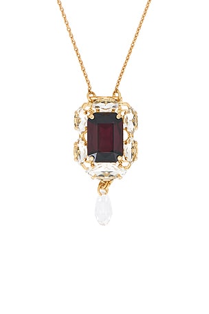 Anton Heunis Small Square Pendant With Drop Necklace