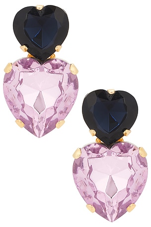 Omega Clasp Double Heart Stud Earrings Anton Heunis