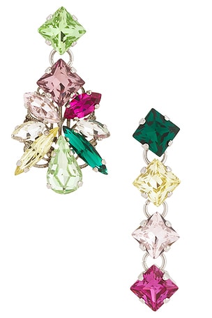 Asimetric Pixel Post With Leaves Pendant Anton Heunis