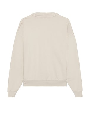 Asher Claude Supima Quarter Zip Sweatshirt in Grey