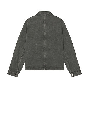 Asher Zed Zip Cotton Twill Jacket in Charcoal