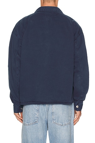 Asher Caleb Canvas Jacket in Blue. Size XL/1X. Also