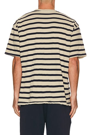 Asher Enzo Striped Tee in Cream