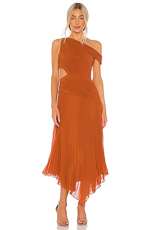 open lace back dress Lovell Smocked Midi Dress — Dark Copper main image 0