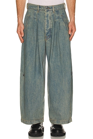 Washed Indigo Triptych Japanese Denim Pant Art Community