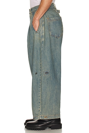 Art Community Washed Indigo Triptych Japanese Denim Pant in Blue