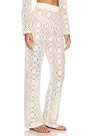 Andrea Iyamah Hira Crochet Pants in Cream