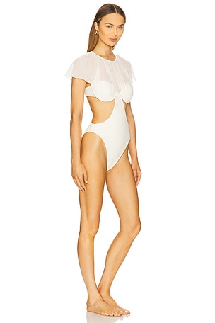 Andrea Iyamah Naru One Piece Swimsuit in Ivory