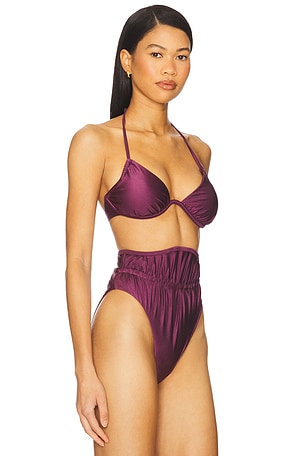 Andrea Iyamah Gadu Bikini Top in Purple