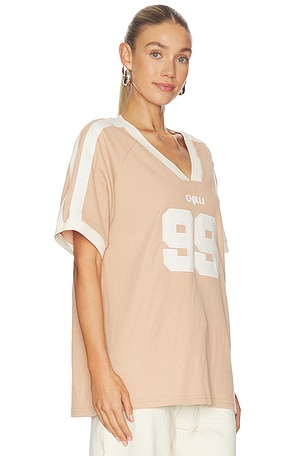 Araminta James Chilli 99 Waffle Tee in Nude. Size XS. Also