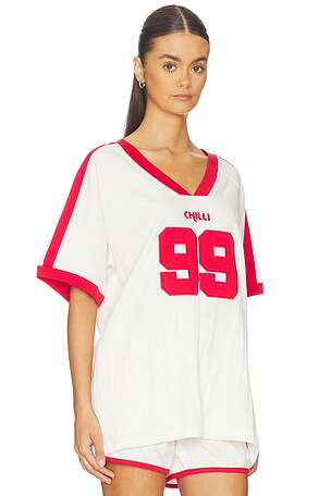 Araminta James Chilli 99 Waffle Tee in Cream