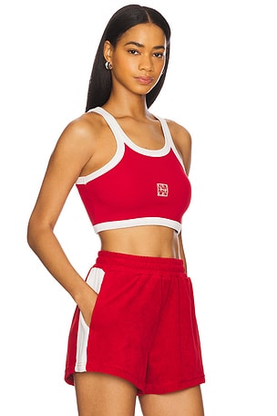 Araminta James Monogram Cropped Tank in Red