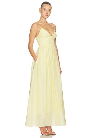 Aje Vacation Maxi Dress in Lemon