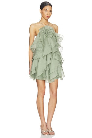 Aje Pandorea Layered Mini Dress in Sage