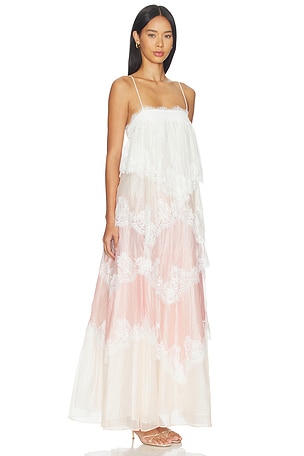 Aje Ophelia Lace Gown in Pink,White