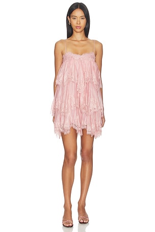Aje Ophelia Lace Mini Dress in Pink
