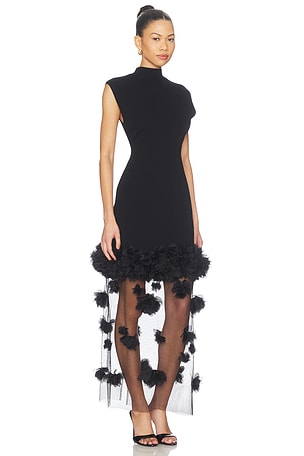 Aje vestido mido de punto fleura en color negro