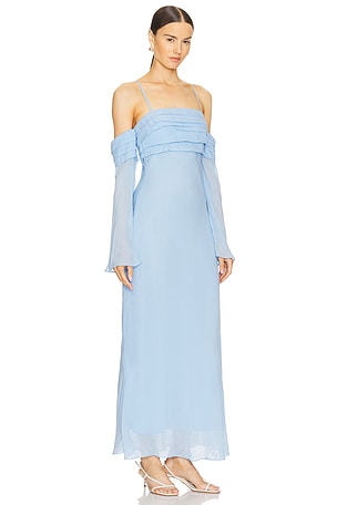 Aje Minette Chiffon Maxi Dress in Baby Blue