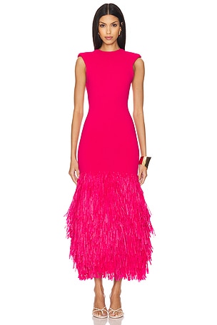 Rushes Raffia Knit Midi DressAje$525NEW