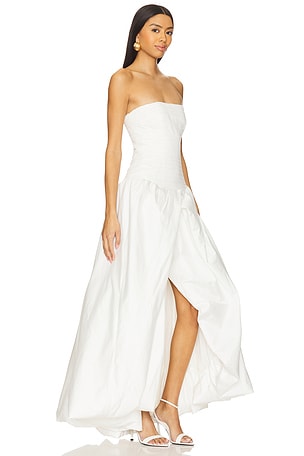 Aje Violette Bubble Hem Maxi Dress in Ivory