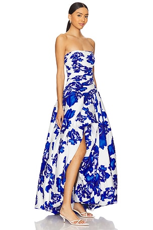 Aje ROBE MAXI BEHOLD en Bleu