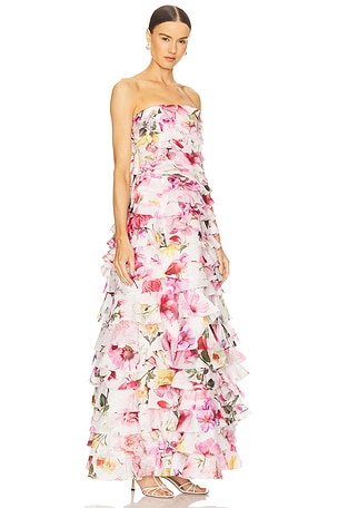 Aje Fleur Pleated Gown in White
