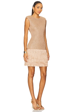 Aje Breeze Kint Mini Dress in Metallic Gold