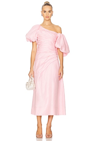 Cadence Ruched Midi Dress Aje