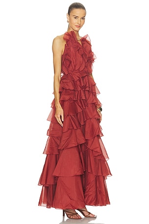 Aje Cleo Gown in Rust. Size Aus 8/US 4. Also