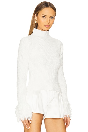 Aje Dimension Textural Knit Skivvy in White