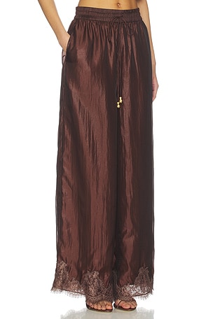 Aje Ophelia Lace Pants in Chocolate