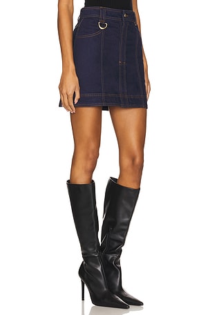 Aje Resonance Denim Mini Skirt in Denim-Dark