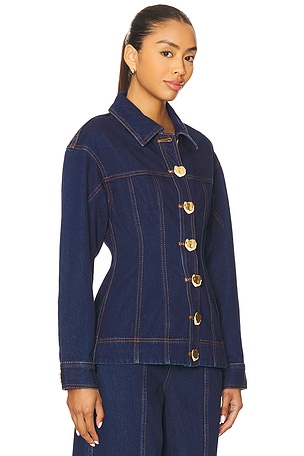 Aje Gianna Denim Shirt in Blue. Size Aus 8/US 4. Also