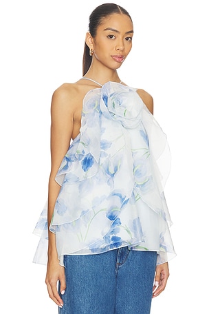 Aje Pandorea Layered Top in Blue,White