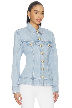 Aje Tia Denim Shirt in Baby Blue